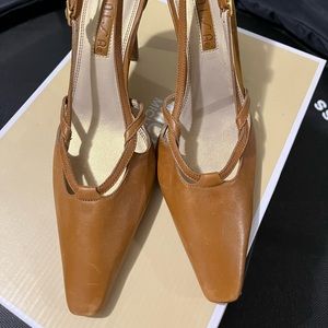 New, never worn leather heels